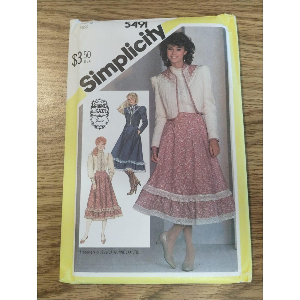 5491 Simplicity Gunne Sax Pattern Misses Skirt Blouse Unlined Quilted Jacket